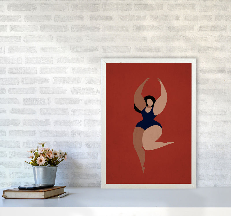 Prima Ballerina Vintage Art Print by Kubistika A2 Oak Frame