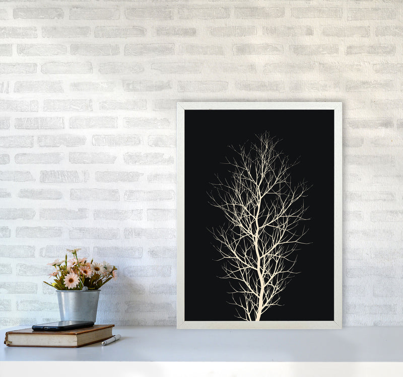 The Tree - WHITE Contemporary Art Print by Kubistika A2 Oak Frame