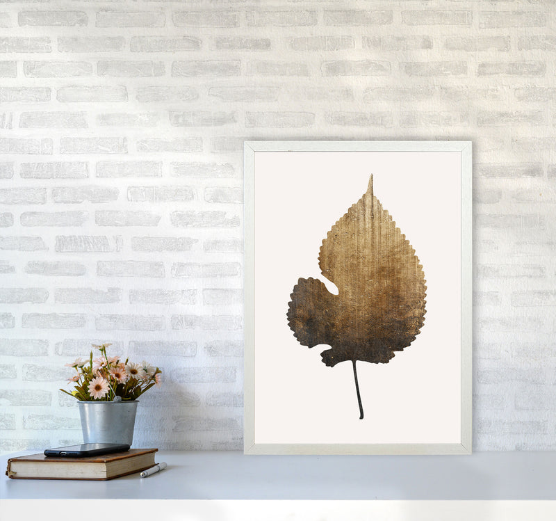 Golden leaf No Botanical Art Print by Kubistika A2 Oak Frame