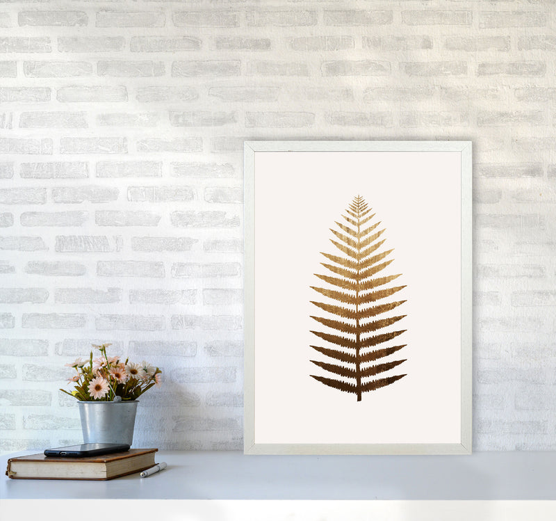 Golden Leaf Botanical Art Print by Kubistika A2 Oak Frame