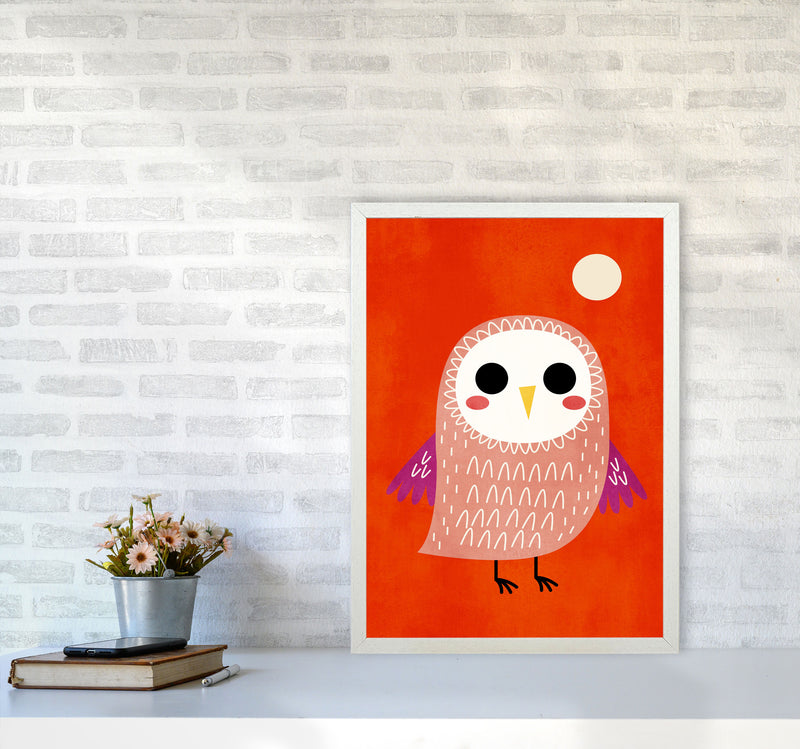 Little Owl Nursery Childrens Art Print by Kubistika A2 Oak Frame