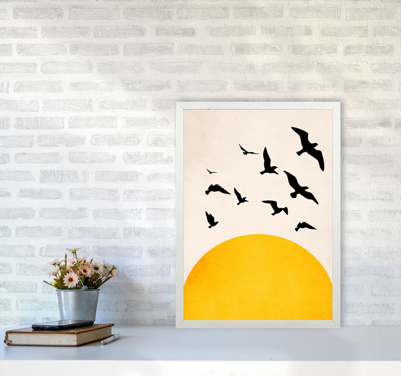 Wings To Fly X Art Print by Kubistika A2 Oak Frame