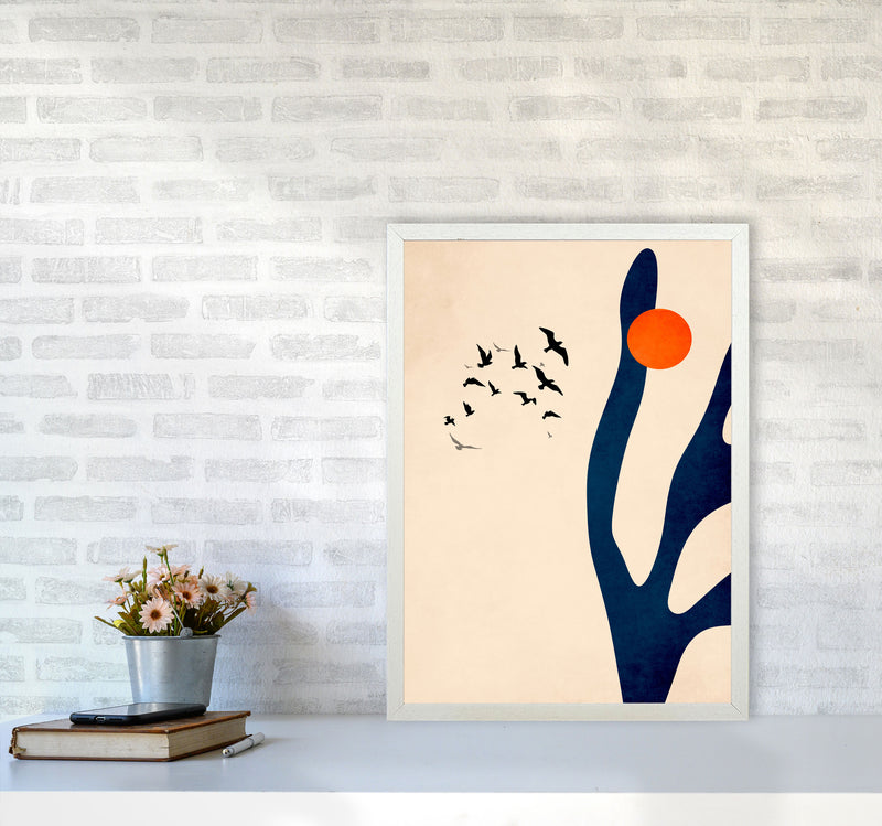 Desert Birds Art Print by Kubistika A2 Oak Frame