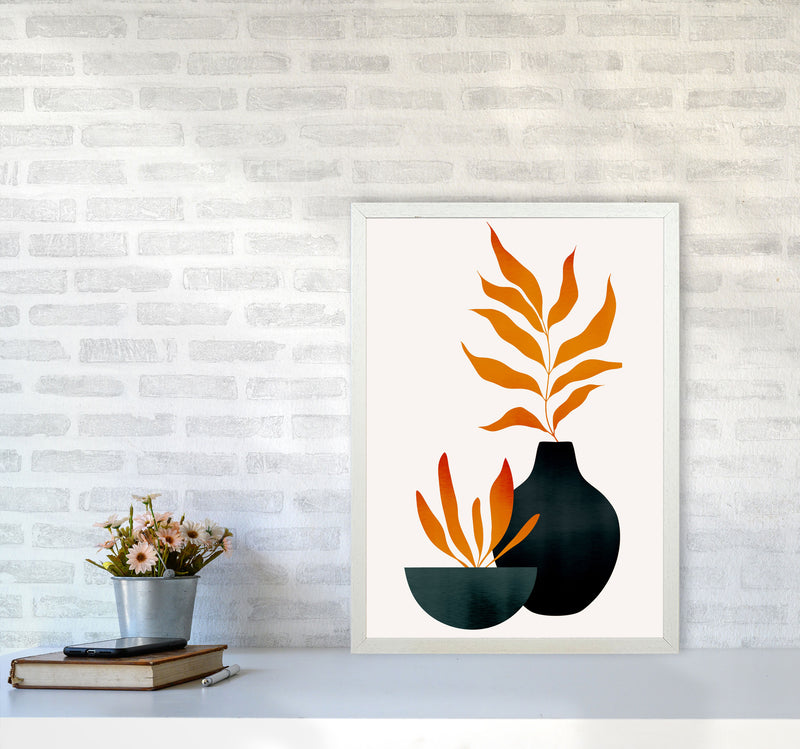 Autumn Flowers - 3 Art Print by Kubistika A2 Oak Frame