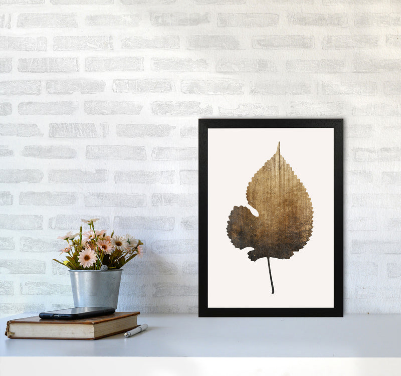Golden leaf No Botanical Art Print by Kubistika A3 White Frame