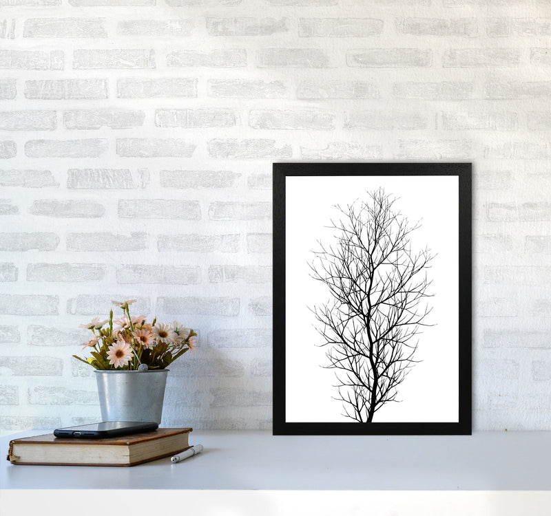 The Tree - BLACK Contemporary Art Print by Kubistika A3 White Frame