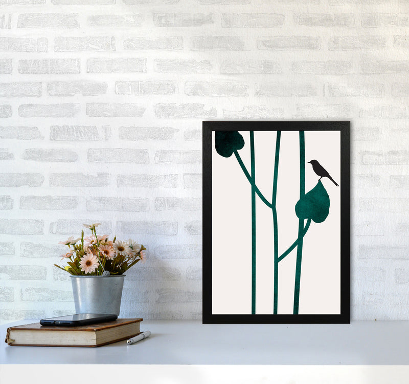 The Bird - NOIR Contemporary Art Print by Kubistika A3 White Frame
