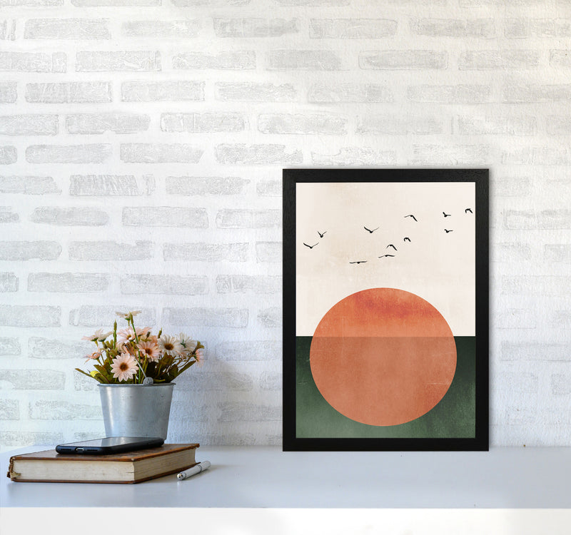 A Day At The Ocean  Modern Contemporary Art Print by Kubistika A3 White Frame