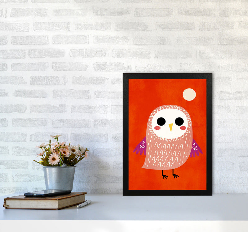 Little Owl Nursery Childrens Art Print by Kubistika A3 White Frame