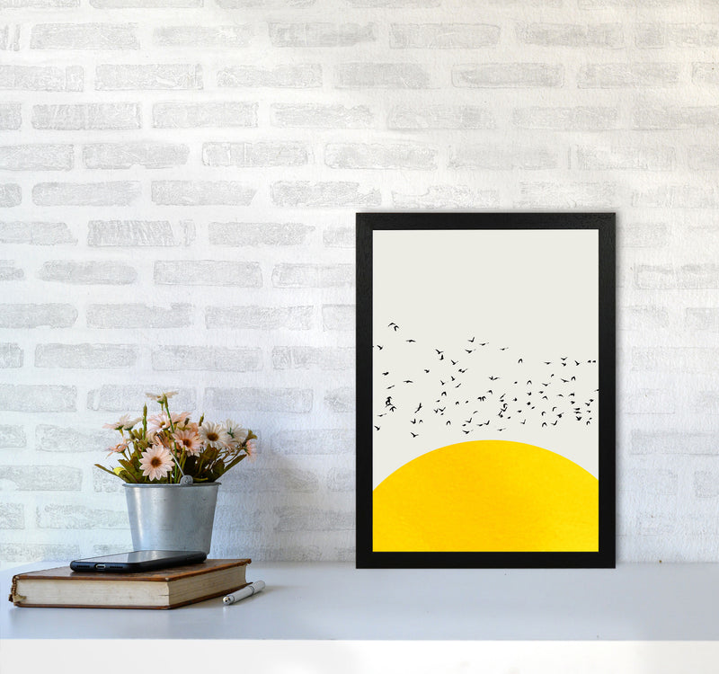 1000 Birds Modern Abstract Art Print by Kubistika A3 White Frame