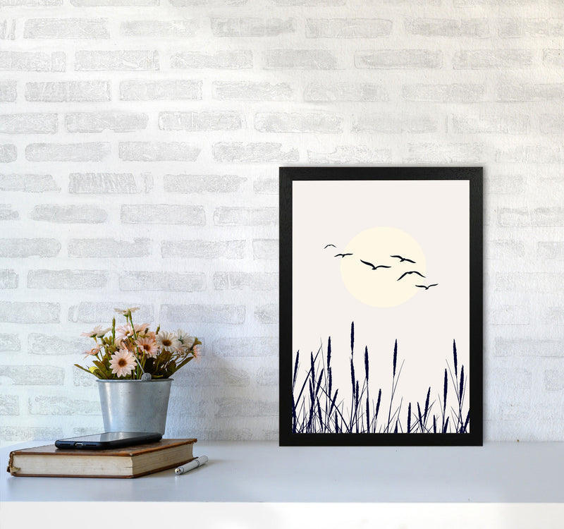 Shadows Of The Sun Contemporary Art Print by Kubistika A3 White Frame