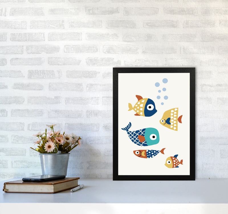Little Friends Childrens Nursery Art Print by Kubistika A3 White Frame