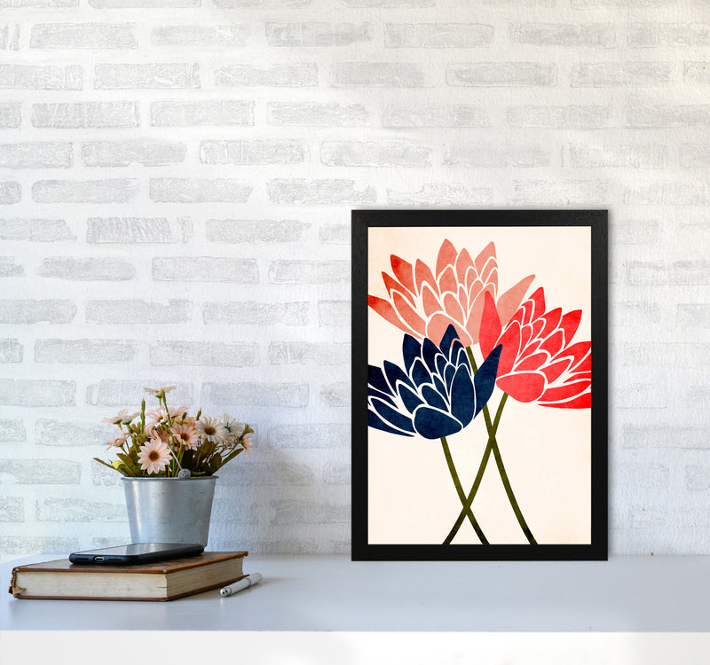 Three Blossoms Art Print by Kubistika A3 White Frame