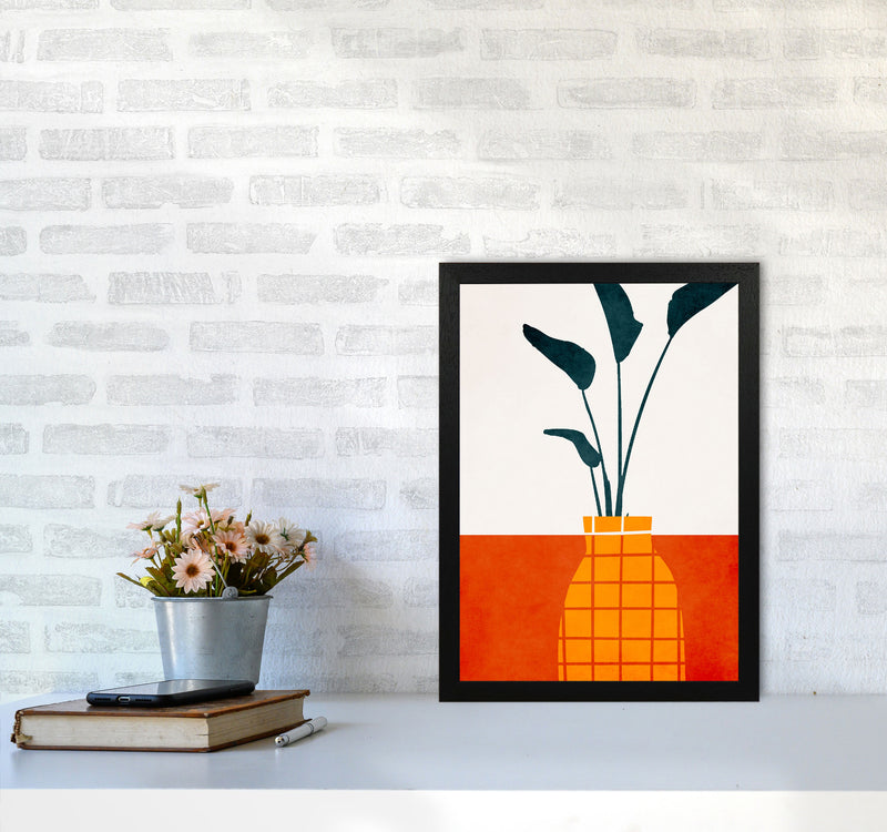 Kitchen Table With Plant Art Print by Kubistika A3 White Frame