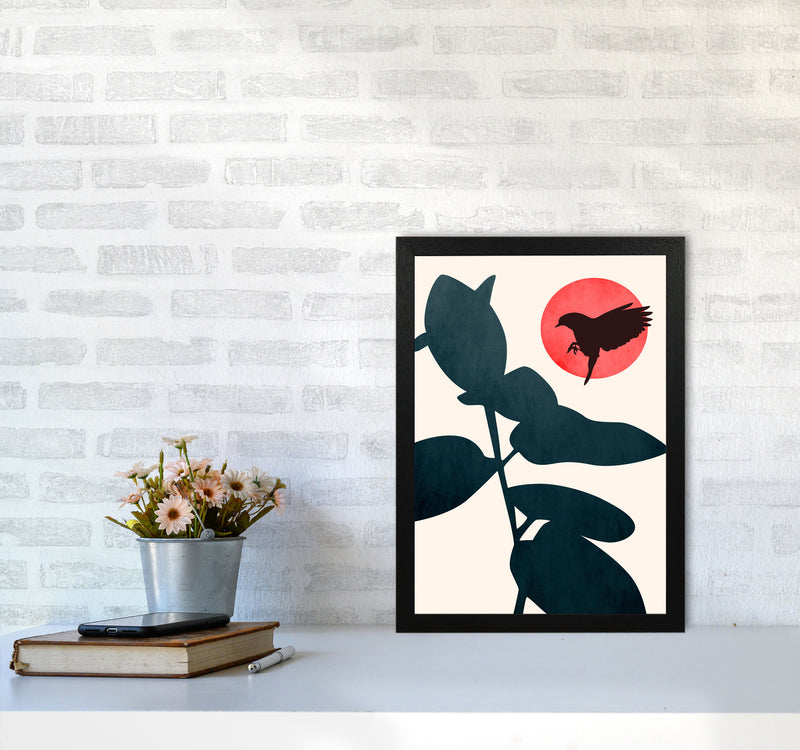 Japanese Bird Art Print by Kubistika A3 White Frame