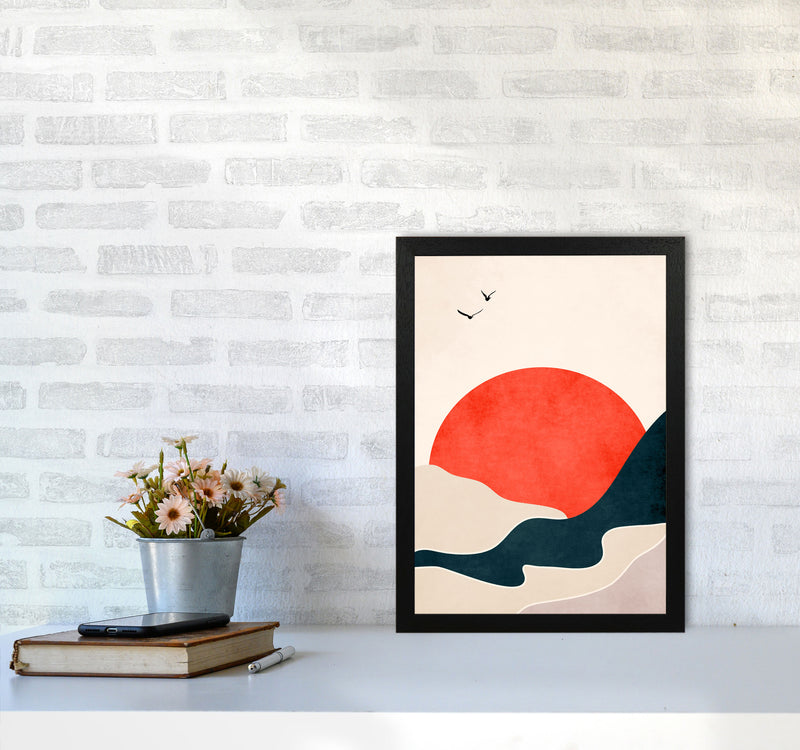 Drowning Sun Art Print by Kubistika A3 White Frame