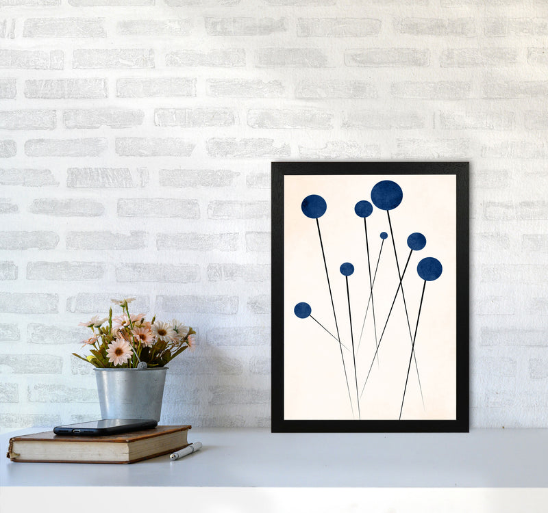 Blue Flowers In The Wilderness - 2 Art Print by Kubistika A3 White Frame