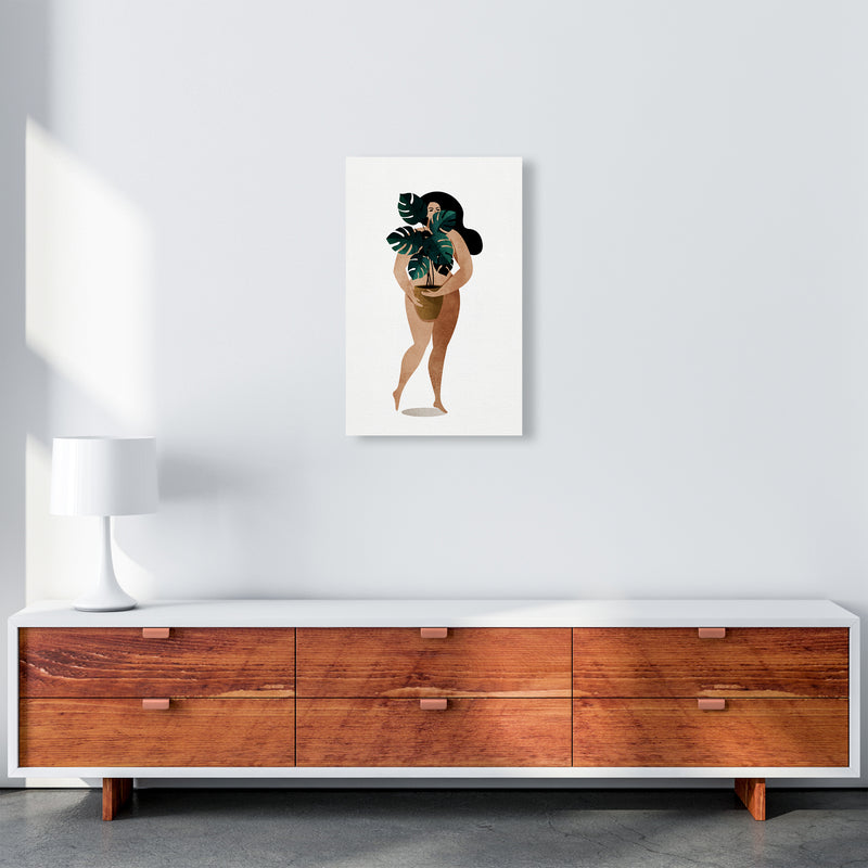 Nude With Plant Contemporary Art Print by Kubistika A3 Canvas