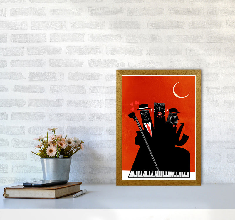Casablanca Jazz-RED Modern Music Art Print by Kubistika A3 Print Only