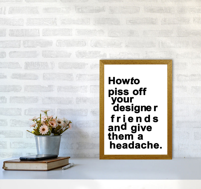 The Headache - WHITE Quote Art Print by Kubistika A3 Print Only
