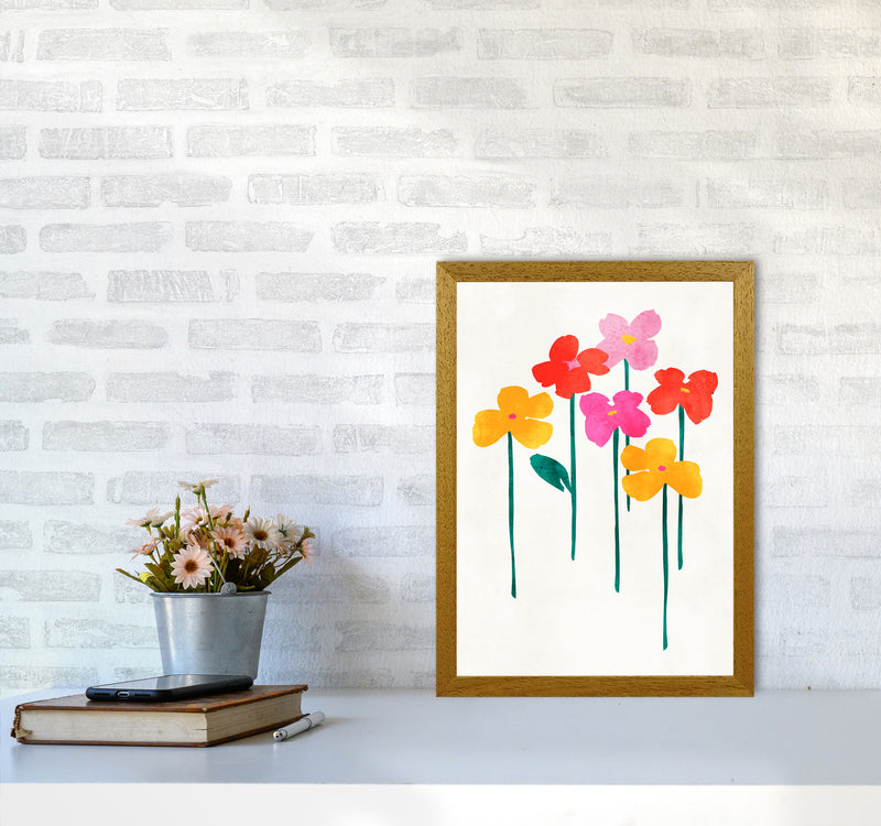 Little Happy Flowers Colourful Art Print by Kubistika A3 Print Only