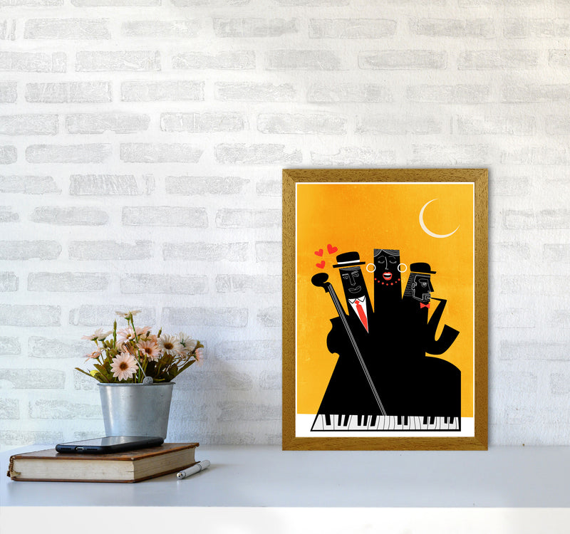 Casablanca Jazz-YELLOW Modern Music Art Print by Kubistika A3 Print Only