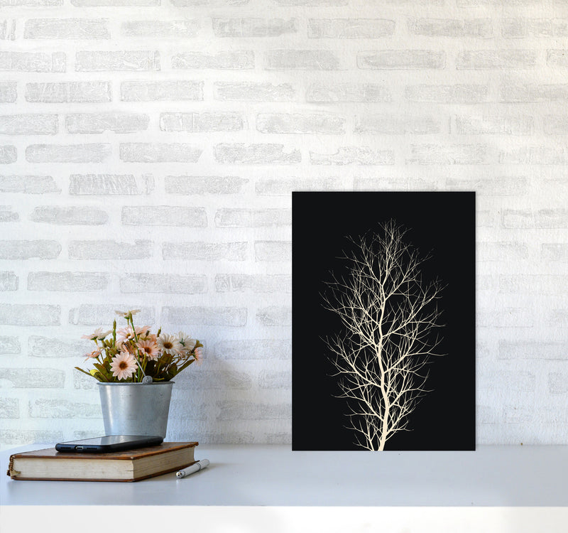 The Tree - WHITE Contemporary Art Print by Kubistika A3 Black Frame