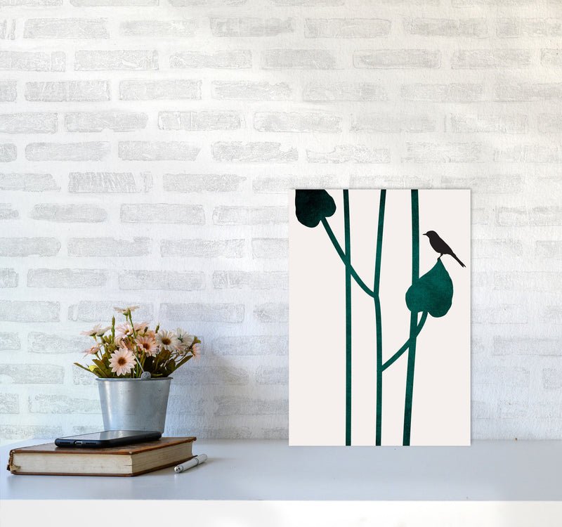 The Bird - NOIR Contemporary Art Print by Kubistika A3 Black Frame