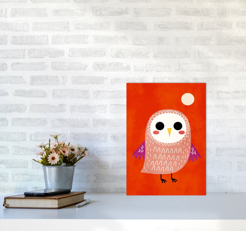 Little Owl Nursery Childrens Art Print by Kubistika A3 Black Frame