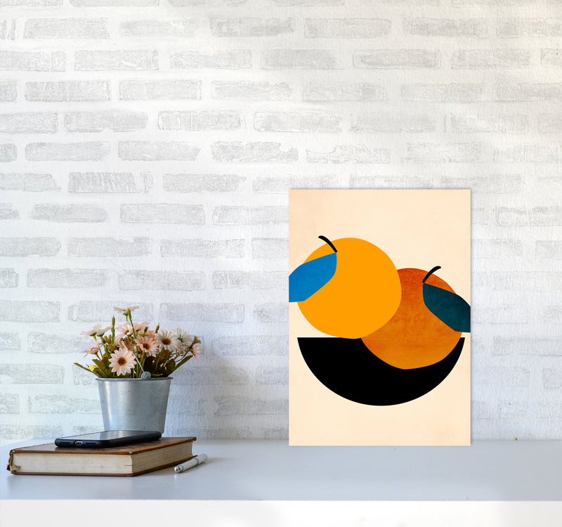 Two Oranges X Art Print by Kubistika A3 Black Frame