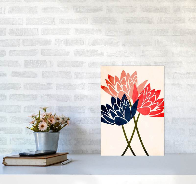 Three Blossoms Art Print by Kubistika A3 Black Frame