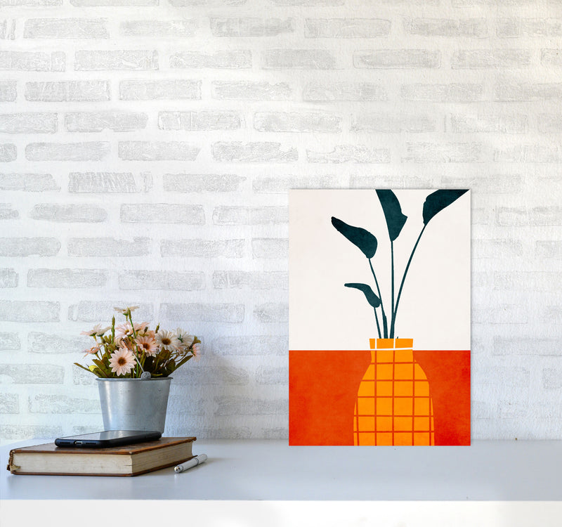 Kitchen Table With Plant Art Print by Kubistika A3 Black Frame