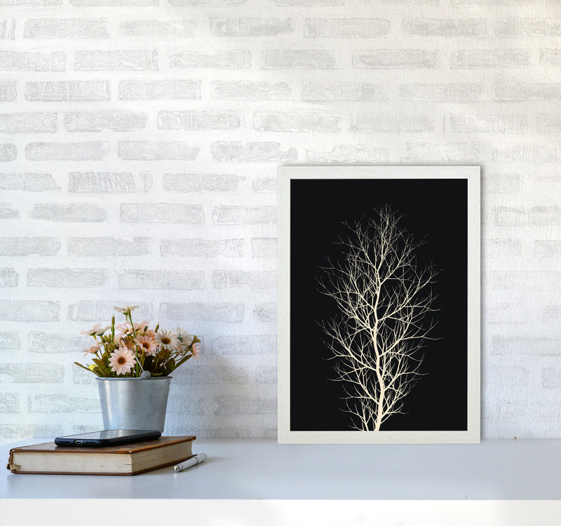 The Tree - WHITE Contemporary Art Print by Kubistika A3 Oak Frame