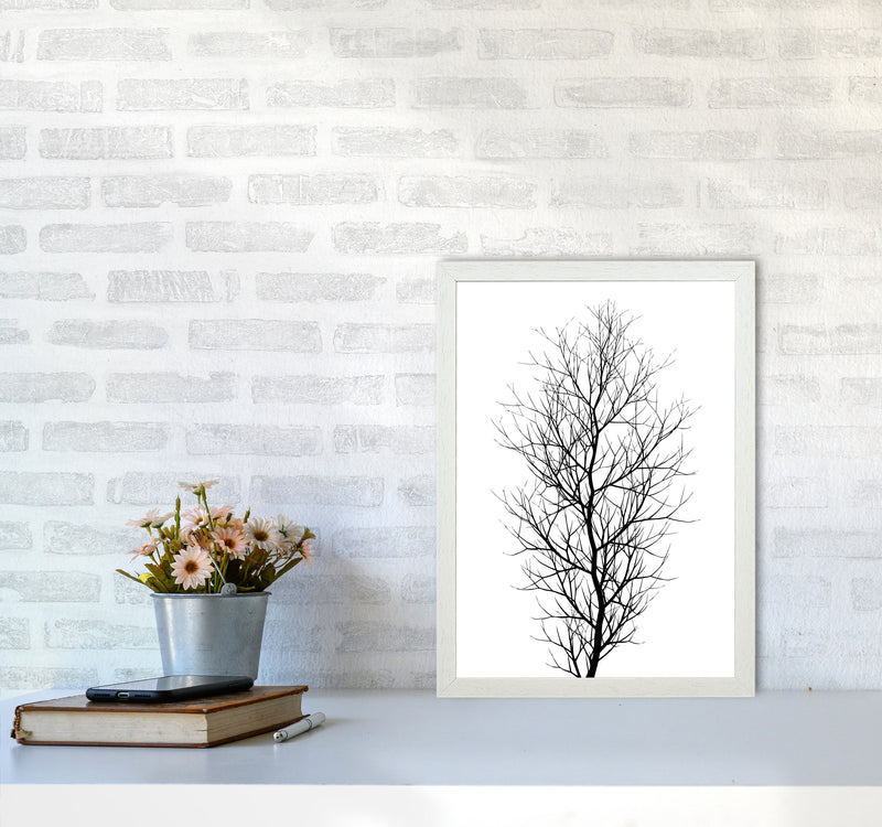 The Tree - BLACK Contemporary Art Print by Kubistika A3 Oak Frame