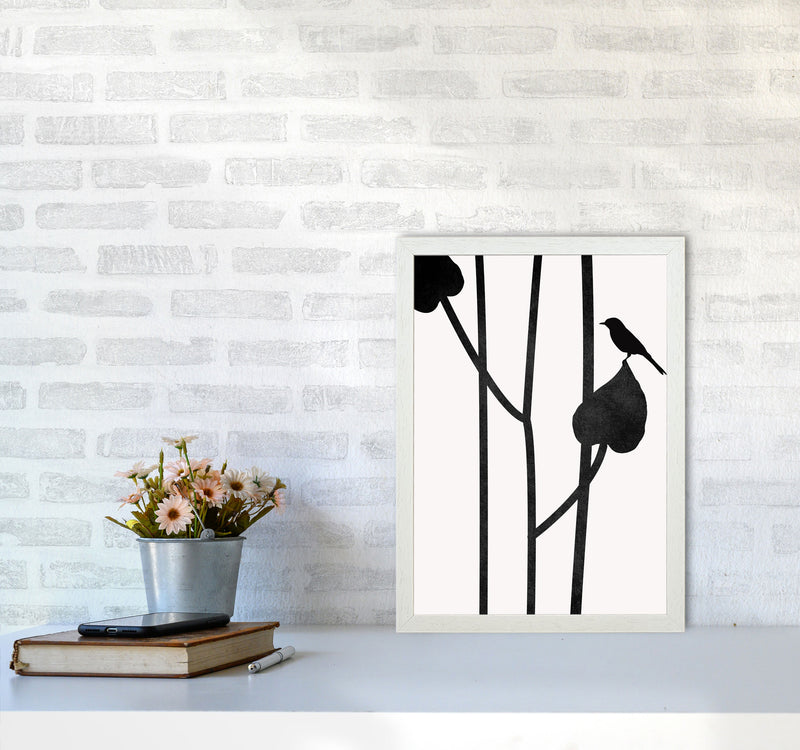The Bird Contemporary Art Print by Kubistika A3 Oak Frame