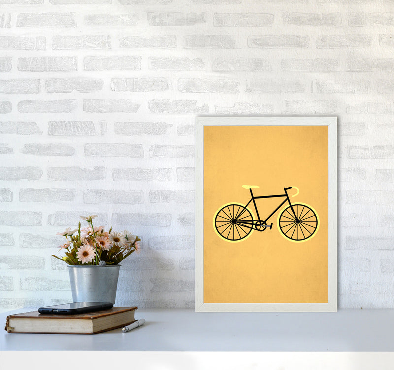 Bicycle Love Modern Art Print by Kubistika A3 Oak Frame