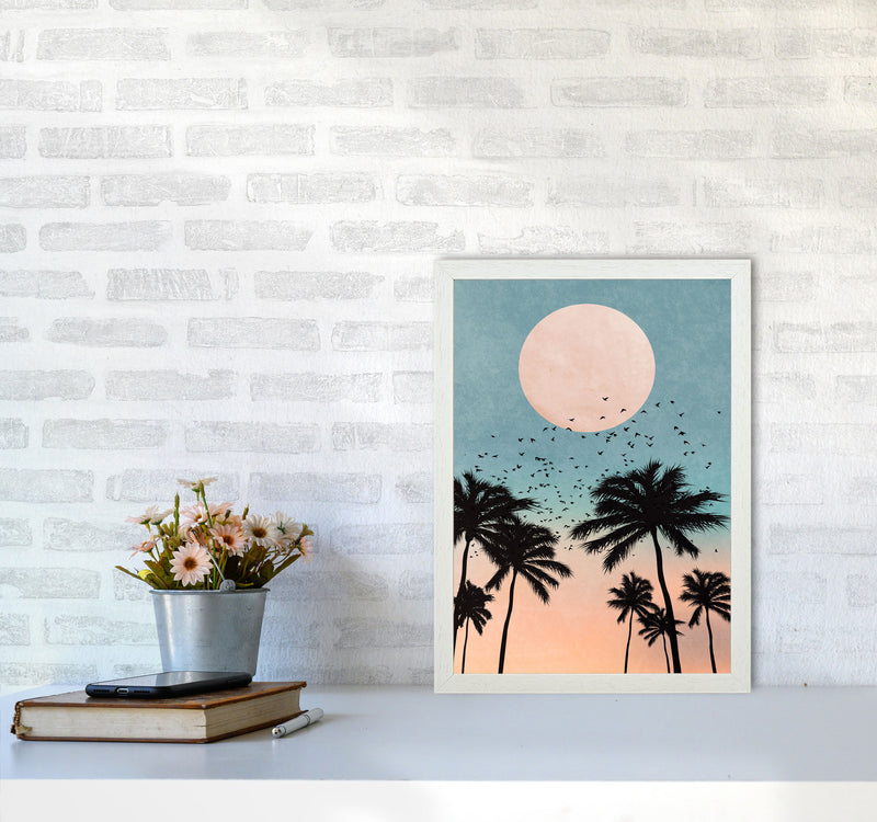 Sunrise Modern Art Print by Kubistika A3 Oak Frame