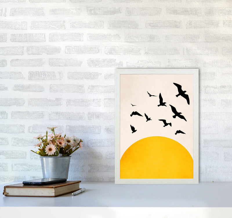 Wings To Fly X Art Print by Kubistika A3 Oak Frame