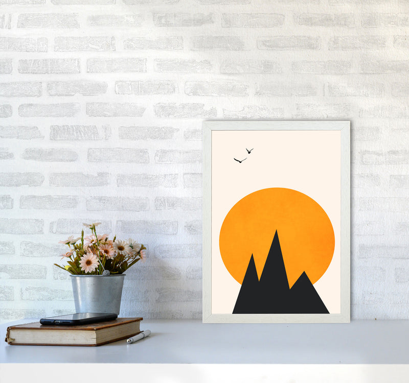 Les Alpes Art Print by Kubistika A3 Oak Frame