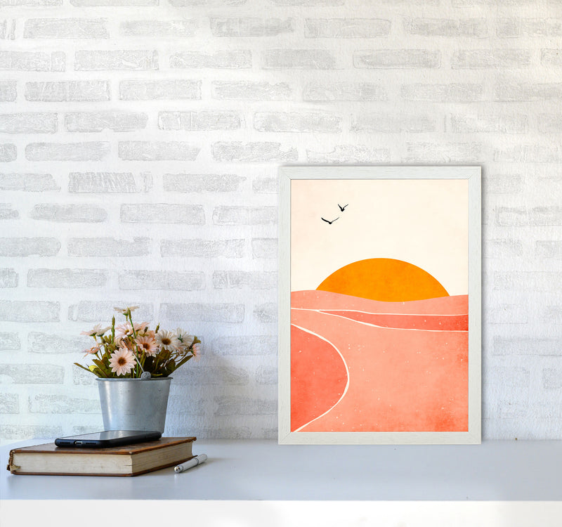 Dancing In The Sun Art Print by Kubistika A3 Oak Frame