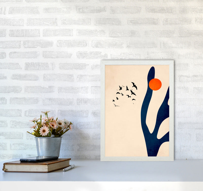 Desert Birds Art Print by Kubistika A3 Oak Frame