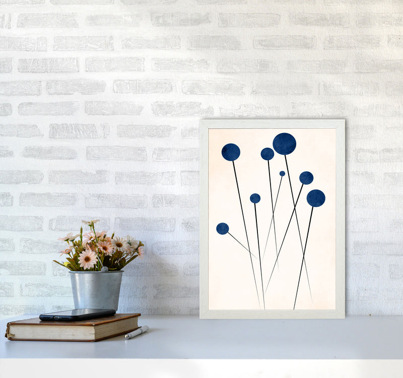 Blue Flowers In The Wilderness - 2 Art Print by Kubistika A3 Oak Frame