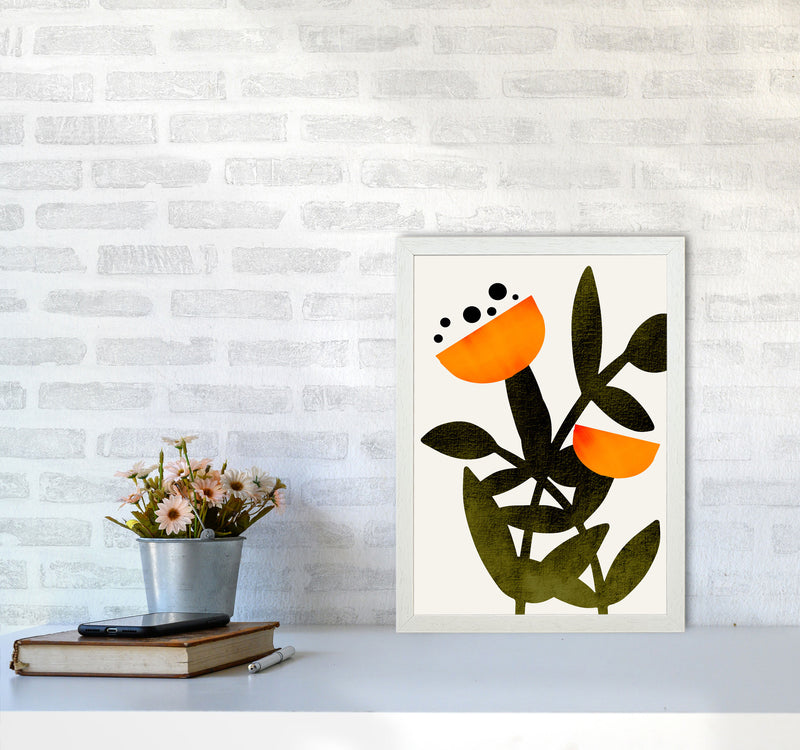 A Flower Called Polly Art Print by Kubistika A3 Oak Frame