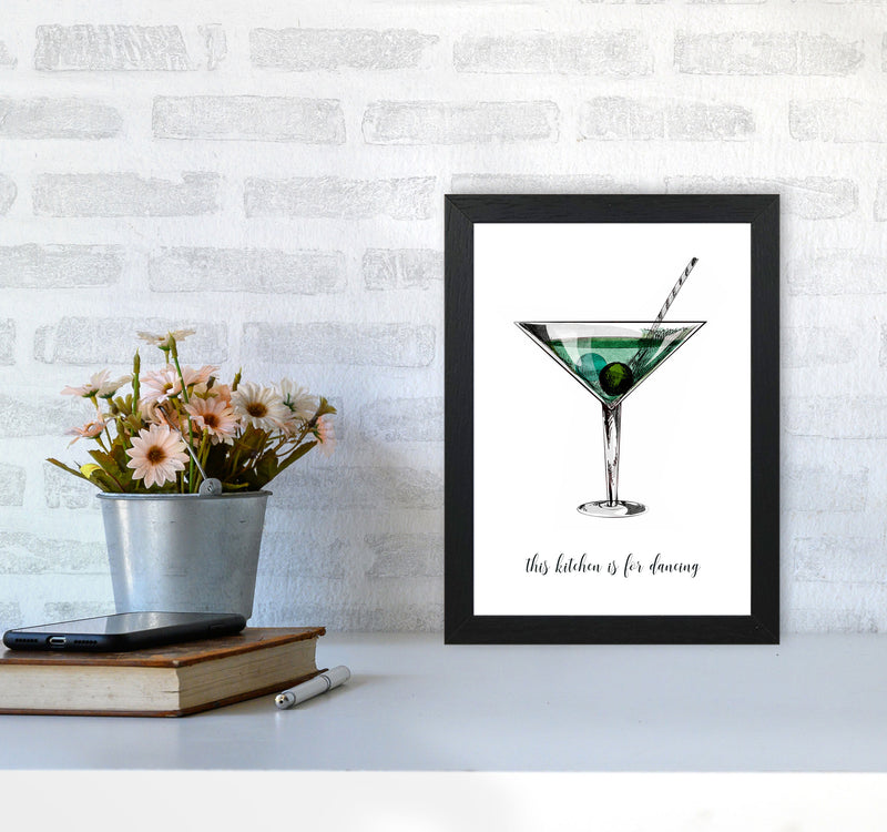 Kitchen Dancers Quote Contemporary Art Print by Kubistika A4 White Frame
