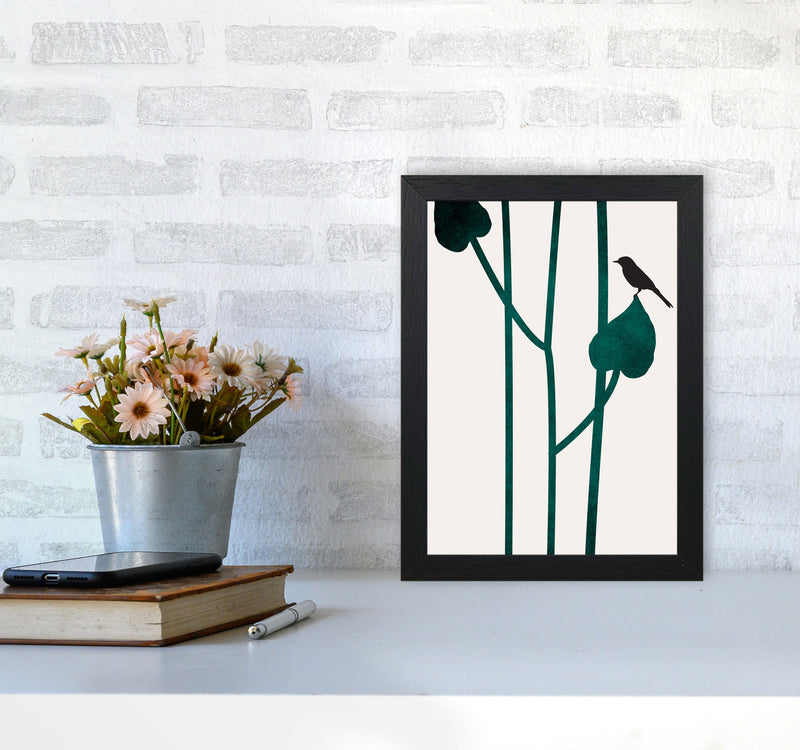 The Bird - NOIR Contemporary Art Print by Kubistika A4 White Frame