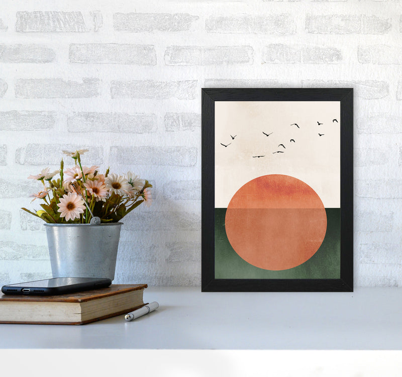 A Day At The Ocean  Modern Contemporary Art Print by Kubistika A4 White Frame
