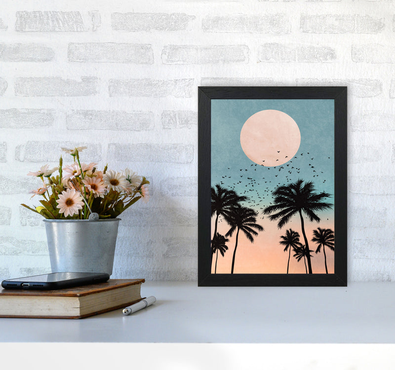 Sunrise Modern Art Print by Kubistika A4 White Frame