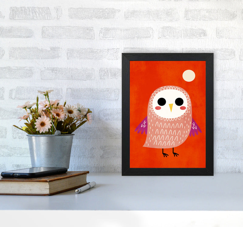 Little Owl Nursery Childrens Art Print by Kubistika A4 White Frame