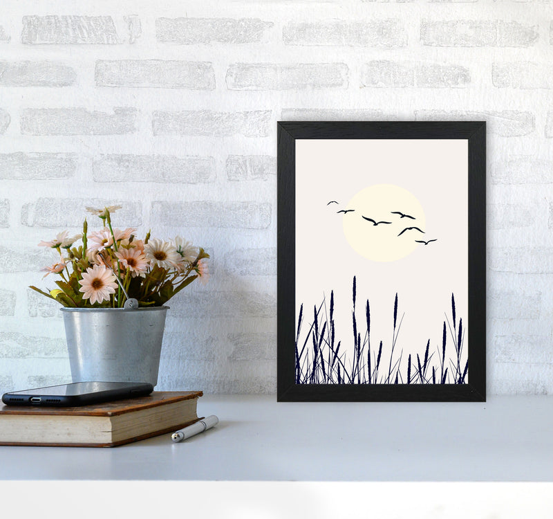 Shadows Of The Sun Contemporary Art Print by Kubistika A4 White Frame