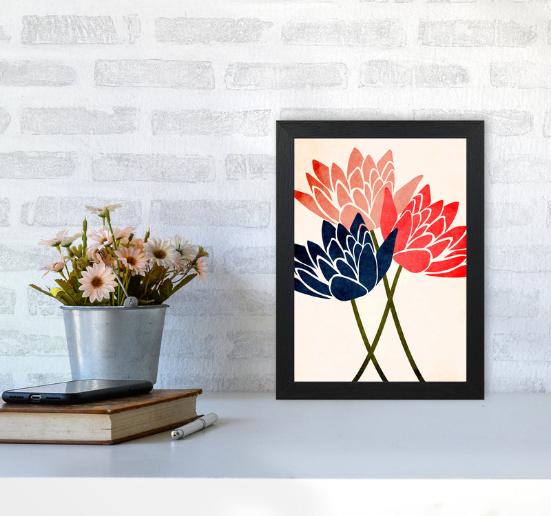 Three Blossoms Art Print by Kubistika A4 White Frame